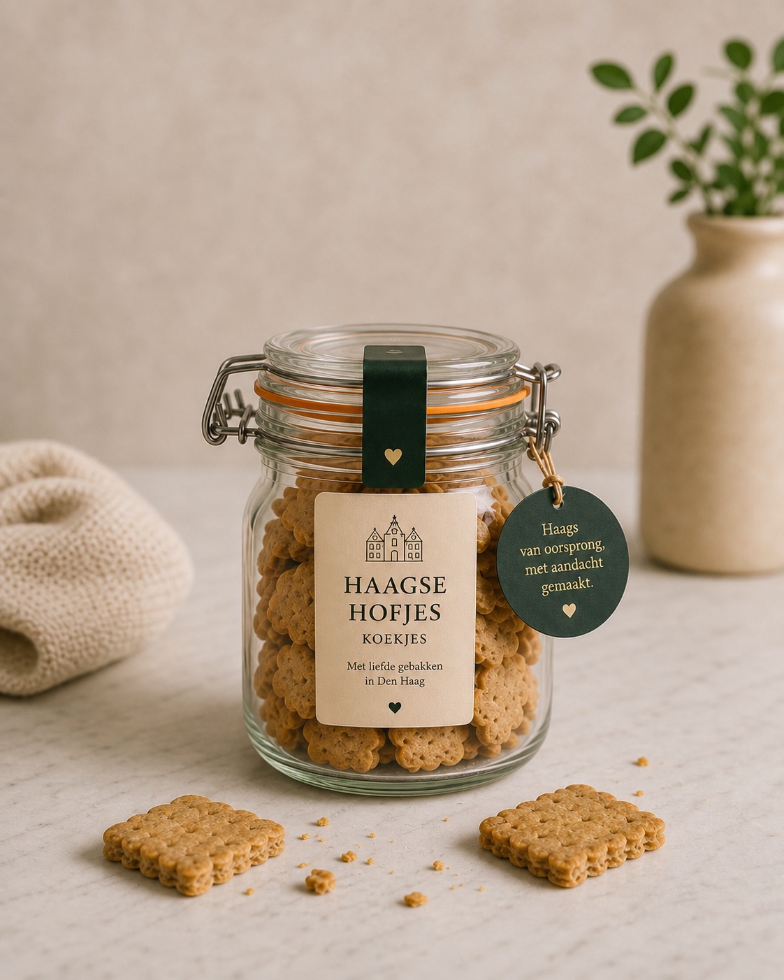 Kleine weckpot Haagse Hofjes koekjes